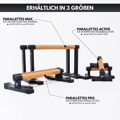 GORNATION Parallettes - Liegestützgriffe aus Holz inkl. Grip Tape