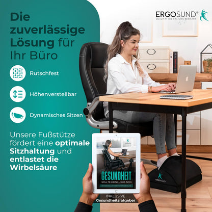 ERGOSUND Fussstütze höhenverstellbar, ergonomisch, mit Fusstasche