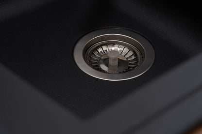 Respekta Boston Mineralitespüle – schwarz, 1 Becken, 86x50 cm