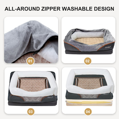 JOYELF Orthopädisches Hundebett Memory Foam XXL – Waschbarer Bezug
