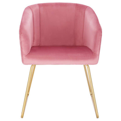 WOLTU Esszimmerstuhl BH271rs-1 – Rosa Samt, Gold Beine