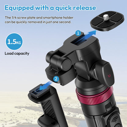 ULANZI MT-78 3-in-1 Stativ, 185 cm, mit Bluetooth-Fernbedienung