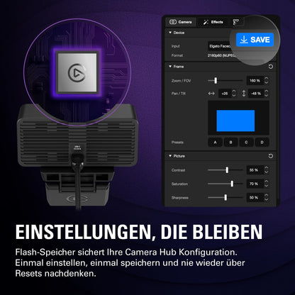 Elgato Facecam 4K - unkomprimierte 4K60 Studio-Webcam für PC/Mac