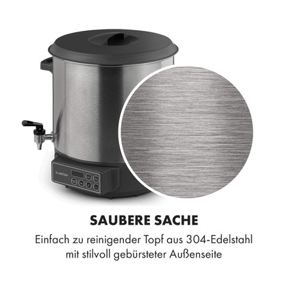 Klarstein Lady Marmalade Einkochautomat - 27 Liter Edelstahl