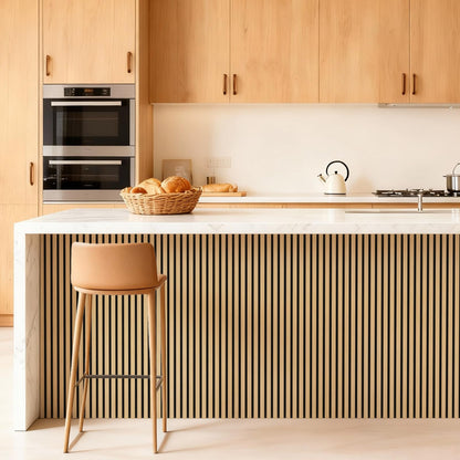 TONOR Akustikpaneele Holz Teak, 4er-Set 120 x 60 cm Wandpaneele