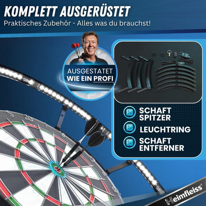 Heimfleiss 360° Dartscheibe Lichtring – Ultra-Light LED blendfrei
