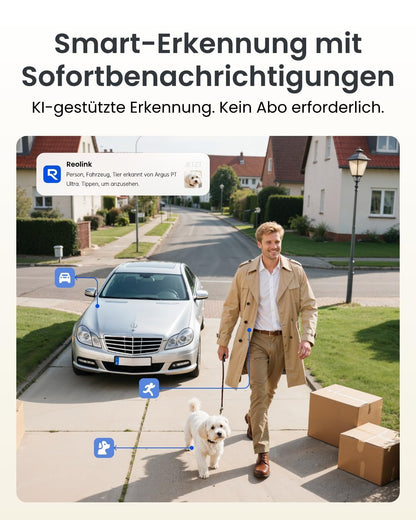 Reolink Argus PT Ultra 4K Solar Überwachungskamera Set mit Home Hub