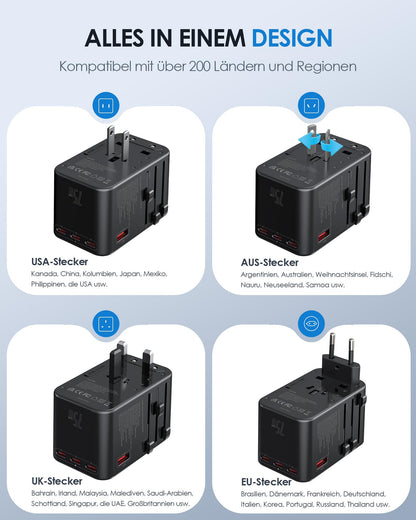 EPICKA TA-105 Max Universal Reiseadapter - GaN 75W Schnelllader