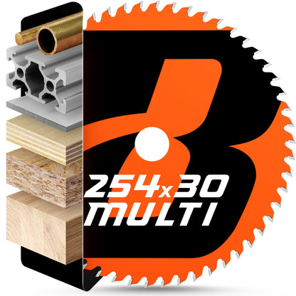 BAUBECK Sägeblatt 254x30 Multi Material Feinschnitt Kreissägeblatt mit 80 Zähnen