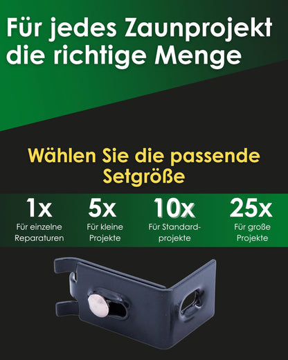 Zaundirekt Wandanschlusswinkel für Doppelstabmatten, 10 Stück