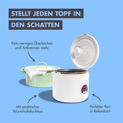 REISHUNGER Reiskocher & Dampfgarer Keramik 1.2L – Weiss