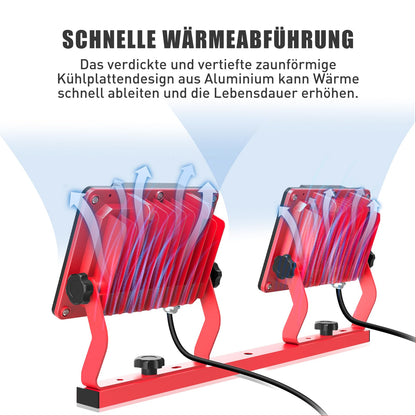 HYCHIKA LED Baustrahler mit Stativ 2x60W 2x7000lm