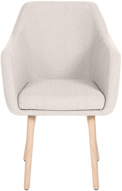 CLP Esszimmerstuhl Utrecht Stoff Creme, Natur Holzgestell