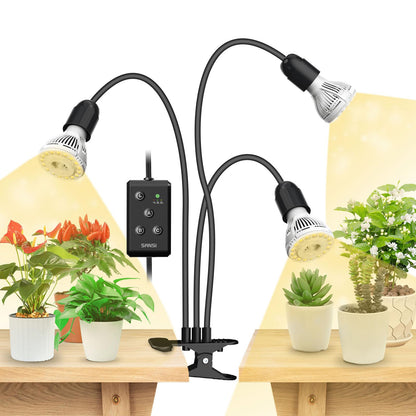 SANSI LED Pflanzenlampe 450W Vollspektrum 3-Schwanenhals mit Timer