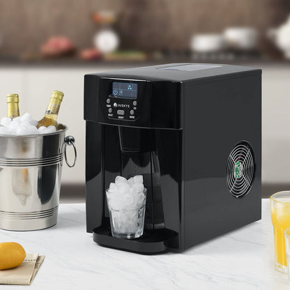 Juskys Eiswürfelbereiter PIM200L – Schwarz, 2in1 Direkt-Spender