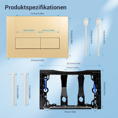 Mendorio WC-Drückerplatte für Geberit Sigma UP300/UP320, Gold matt