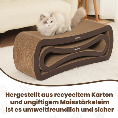 PetRhein XXL Kratzbrett & Liege für Katzen 86x32cm - Braun