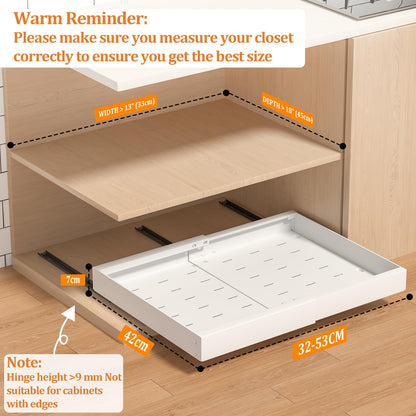 PNNP Teleskopschublade ausziehbar für Schrank, 2 Stück, 32-53 cm