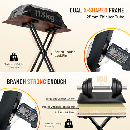 CAHAYA Keyboardständer Set mit Bank – Doppel-X Schwarz