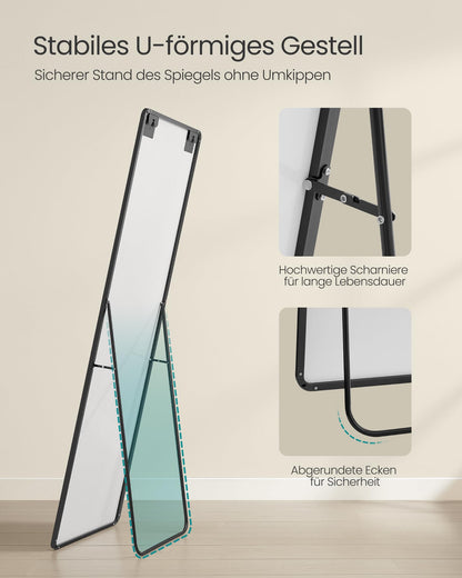 SONGMICS Ganzkörperspiegel, Standspiegel 160 x 50 cm, tintenschwarz