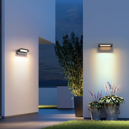 KUKAK LED Aussenwandleuchte KY14 IP65 3000K schwenkbar Dunkelgrau