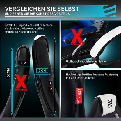 ELITE MG100 Exodus ergonomischer Gamingstuhl - Weiss/Pink