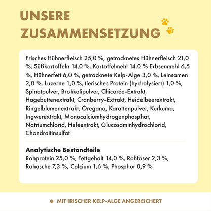 Irish Pure Senior Hundetrockenfutter - Freiland-Huhn, Getreidefrei, 12kg