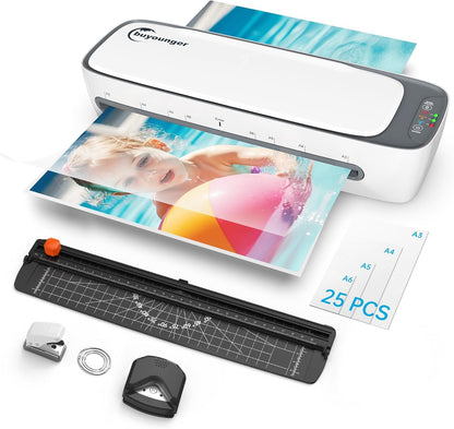 Laminiergerät 9-in-1 A3/A4 inkl. Papierschneider, Abrunder + 25 Folien