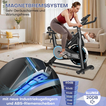 SLUNSE Leises Hometrainer Ergometer – Fitnessbike mit APP