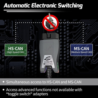 Vgate vLinker FS OBD2 USB-Adapter für FORScan HS/MS-CAN Auto Switch