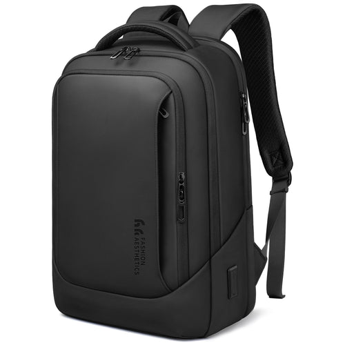 HEROIC KNIGHT Business Laptoprucksack 15,6 Zoll mit USB, schwarz, gepolsterte EVA-Rückenpartie