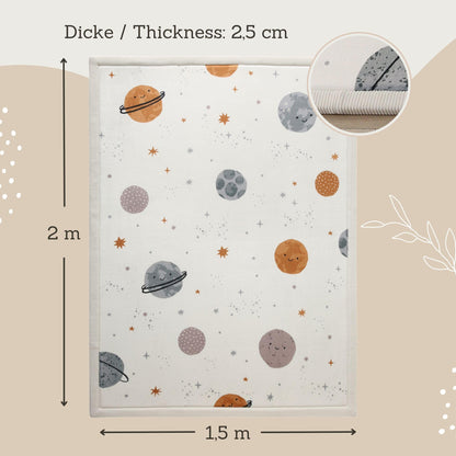 Hakuna Matte Spielmatte Baby Planeten 200x150 cm mit Memory-Schaum