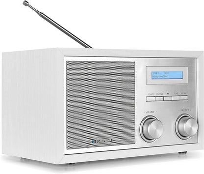 Blaupunkt Nostalgieradio RXD 180 DAB+ BT AUX IN - Weiss. Weisses Radio für DAB+, UKW, Bluetooth und AUX IN Audio.