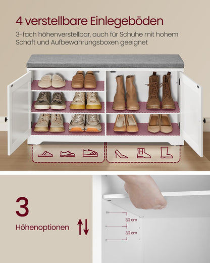 VASAGLE Schuhbank mit Wandgarderobe und Spiegel LSC011W01