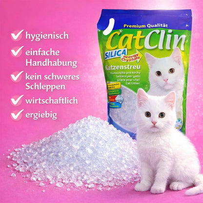 Catclin Magic Silikat Katzenstreu, staubarm, 32 l (4 x 8 l)