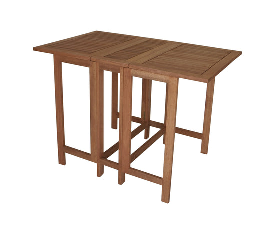 Gartenmoebel-Einkauf Doppel Klappentisch Balkontisch Eukalyptus. Eukalyptus-Klapptisch für Balkone, zur platzsparenden Ablage.