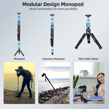 SIRUI P-325FS Carbon Fiber Einbeinstativ Monopod mit Standfuss