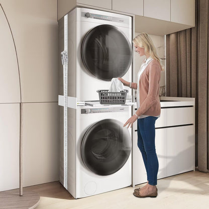 NIUXX Universal Zwischeneinbaurahmen Set für Waschmaschine Trockner mit Regal