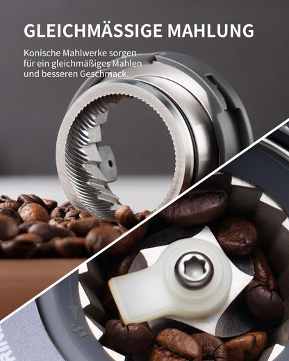 SHARDOR Kaffeemühle Elektrisch - 51 Stufen, Kegelmahlwerk