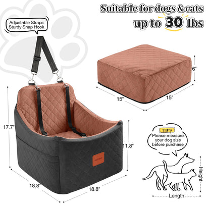 INDYBUD Hunde Autositz Sitzerhöhung – Mittel Schwarz Braun