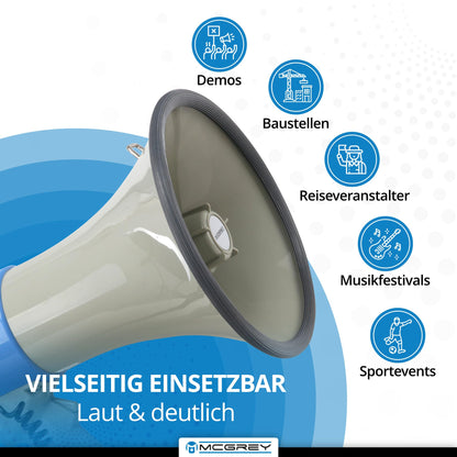 McGrey MP-800HRS Megaphon – 25W RMS, Grau/Blau