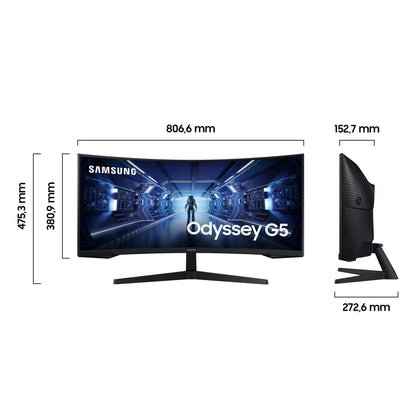 Samsung G5 C34G55TWWP Gaming Monitor, 34 Zoll, UWQHD, 165 Hz, 1000R