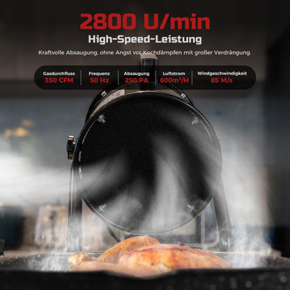 Mtutu Tragbare Abzugshaube – 600m³/h, 10 Aktivkohle Filter