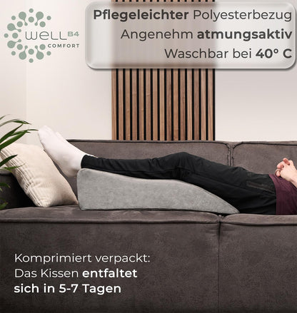 WELL B4 Venenkissen – Ergonomisches Keilkissen zum Beine hochlagern
