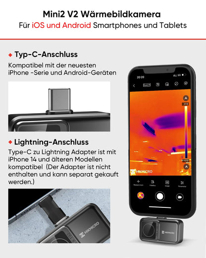 HIKMICRO Mini2 V2 Wärmebildkamera für Android und iOS