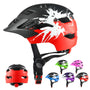 RaMokey Kinder-Fahrradhelm mit LED-Rücklicht 50-56 cm, schwarz-rot, Belüftungsöffnungen