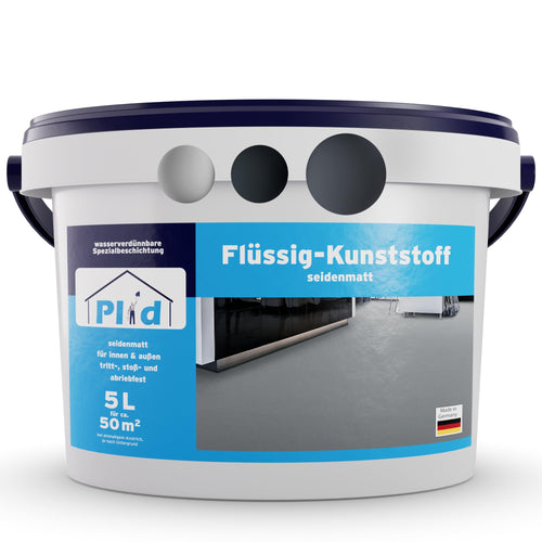 Plid Flüssigkunststoff Silbergrau 5L – wasserfeste Bodenbeschichtung für innen und aussen