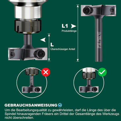 BALUGAEA Planfräser 8 mm Schaft 38,1 mm mit 4 HM-Wendeplatten