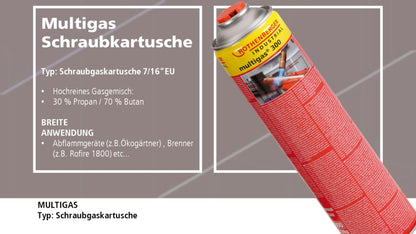 Rothenberger Industrial Multigas 300 Gaskartusche – 600ml 7/16" EU 24er Pack