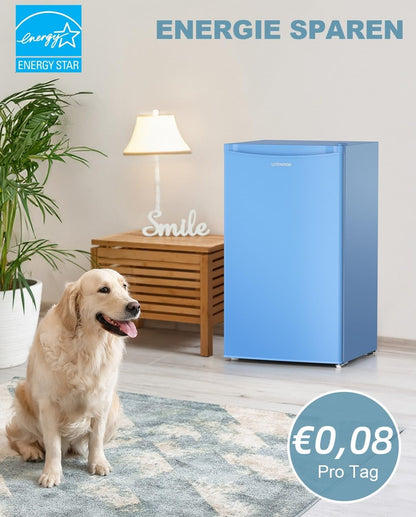 Upstreman 91L Mini-Kühlschrank mit Gefrierfach – Blau BR321